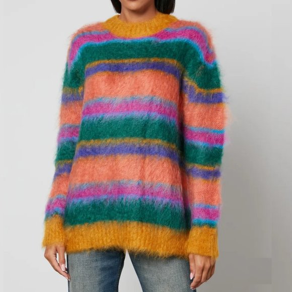 [NWT] Marni Striped Brushed Mohair-Blend Sweater (IT 38, US 2) - Picture 9 of 12